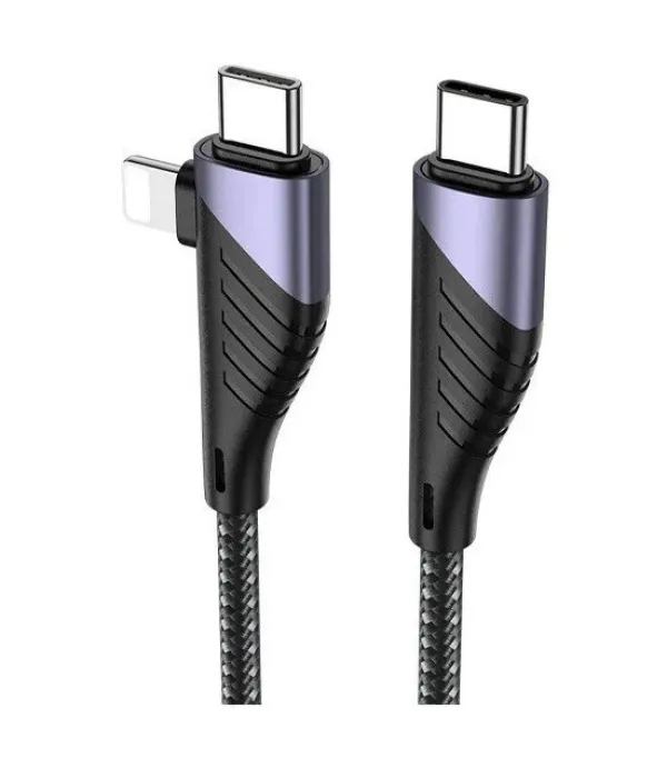 کابل شارژ و تبدیل تایپ سی به تایپ سی /لایتنینگ 60 وات کولا (KUULAA) مدل KL-X47