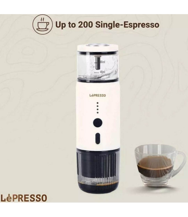اسپرسوساز شارژی سفری لپرسو با قابلیت گرم کردن آب مدل LePresso Portable Espresso Machine With Heating Function LPCFFM0001