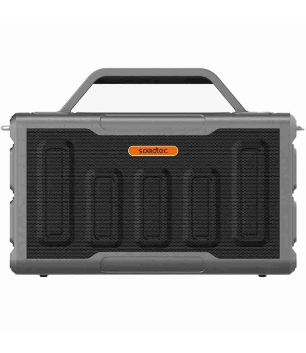 اسپیکر بلوتوثی و پارتی باکس قابل حمل 100 وات RMS با 4 درایو شامل 2 عدد ووفر + 2 عدد تویتر و ورودی 6.5 میلی متری میکروفون پرودو مدل Porodo Soundtec Surge 2.2 Channel Party Speaker PD-STPS100