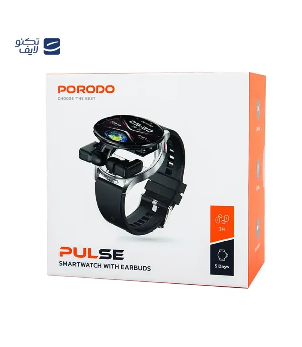 ساعت هوشمند و هندزفری دار پرودو مدل Porodo Pulse Smartwatch With Earbuds