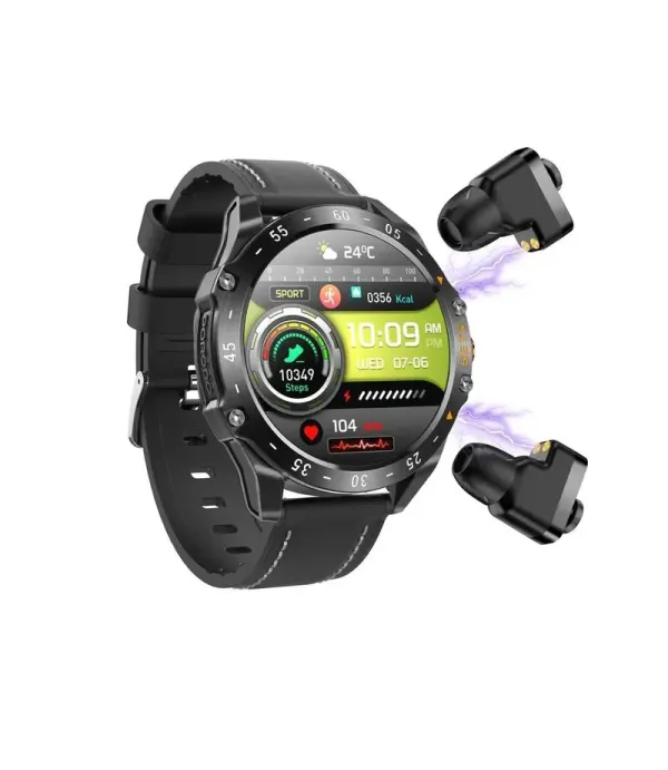 ساعت هوشمند پرودو با هندزفری داخلی با قابلیت مکالمه پرودو مدل Porodo Hype Smartwatch With Earbuds PD-HYPE