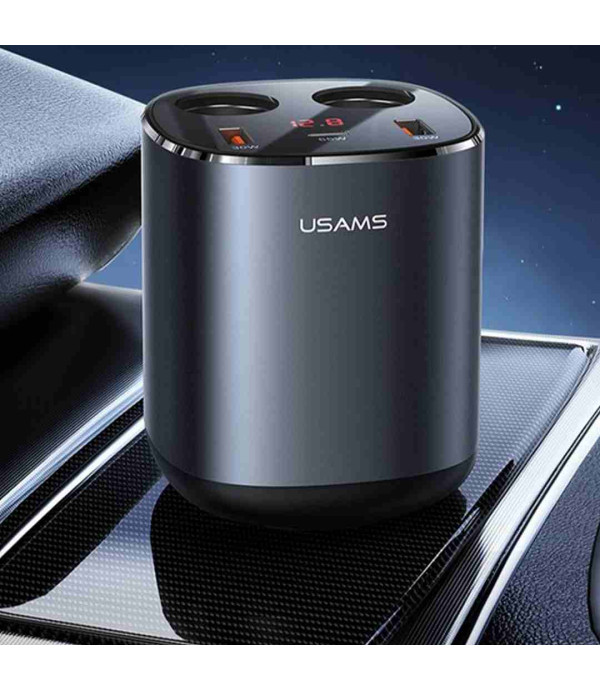 شارژر فندکی فوق فست‌شارژ ماشین 245 وات یوسمز USAMS US-CC151 C28 245W Fast Car Charger