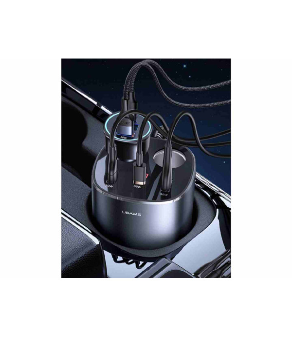 شارژر فندکی فوق فست‌شارژ ماشین 245 وات یوسمز USAMS US-CC151 C28 245W Fast Car Charger