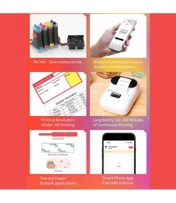 پرینتر حرارتی و لیبل زن شارژی مدل Portable Thermal Printer PT260