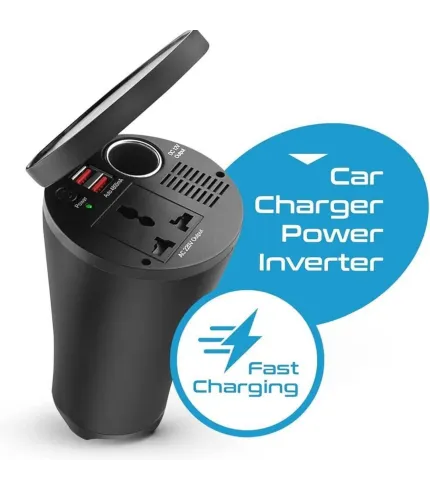 مبدل برق خودرو (اینورتر)  و شارژر فندکی جالیوانی ماشین 150 وات 10 آمپر مدل 150W Car Inverter