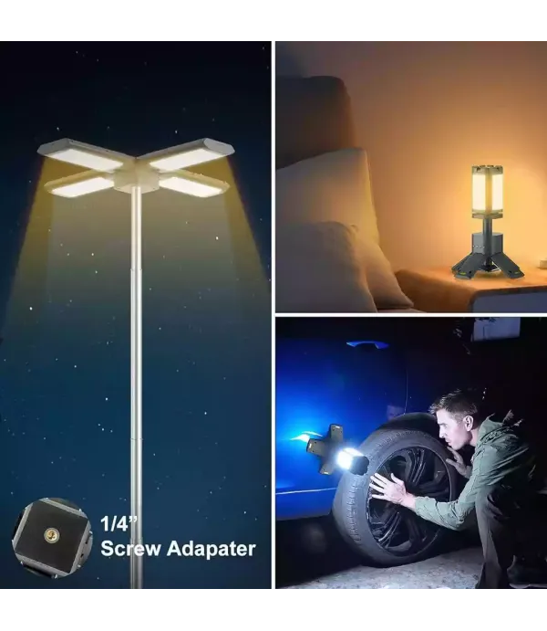 چراغ کمپینگ پایه دار فضای باز چهار جهته مدل CAMPING LIGHT Z2