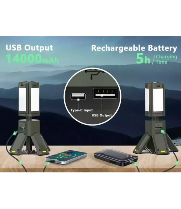 چراغ کمپینگ پایه دار فضای باز چهار جهته مدل CAMPING LIGHT Z2