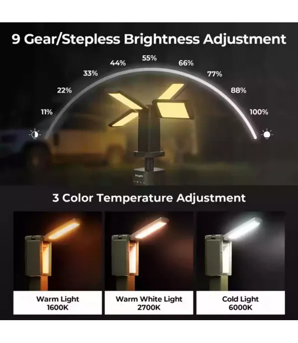 چراغ کمپینگ پایه دار فضای باز چهار جهته مدل CAMPING LIGHT Z2