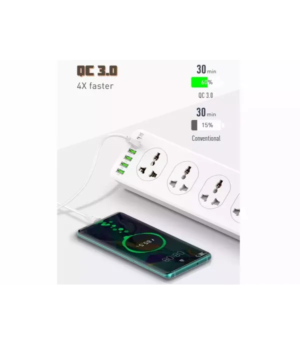 چندراهی برق 10 سوکت، 5 یواس‌بی و 1 تایپ‌‎سی الدنیو مدل Ldnio Power Strip 2500W SC10610