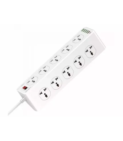 چندراهی برق 10 سوکت، 5 یواس‌بی و 1 تایپ‌‎سی الدنیو مدل Ldnio Power Strip 2500W SC10610