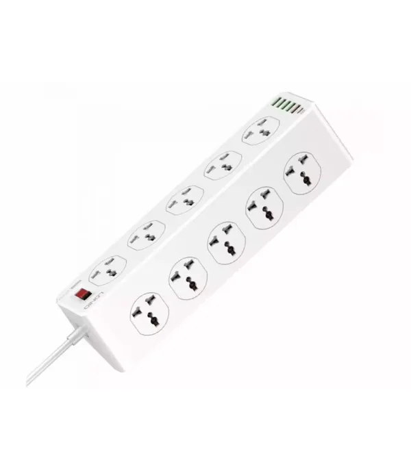 چندراهی برق 10 سوکت، 5 یواس‌بی و 1 تایپ‌‎سی الدنیو مدل Ldnio Power Strip 2500W SC10610