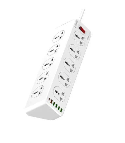 چندراهی برق 10 سوکت، 5 یواس‌بی و 1 تایپ‌‎سی الدنیو SC10610