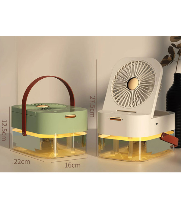 پنکه رومیزی، مرطوب کننده هوا و چراغ خواب رومیزی Desktop Fan, Night Light, Humidifying Fan 2.5L Q7