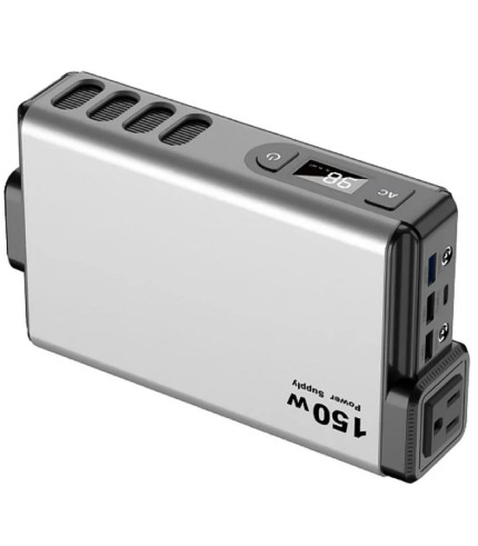 مبدل برق خودرو (اینورتر) و پاوربانک قابل حمل 150 وات 32000 پاورولوژی Powerology Mini Power Station with AC Output 150W 32000mAh PD 100W PPBCHA31 PP031