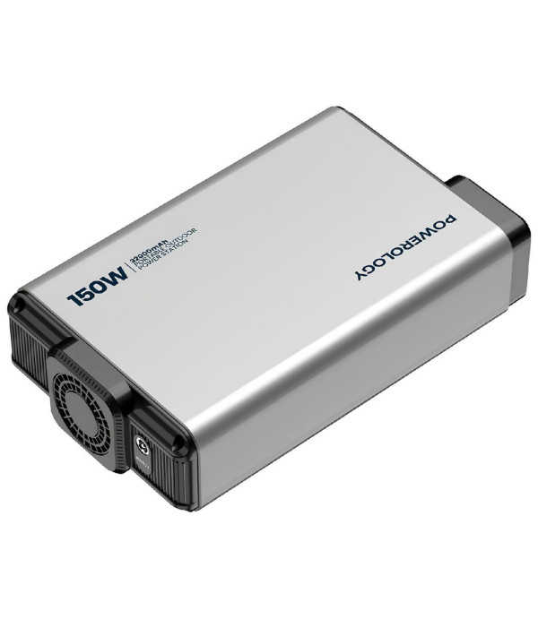 مبدل برق خودرو (اینورتر) و پاوربانک قابل حمل 150 وات 32000 پاورولوژی Powerology Mini Power Station with AC Output 150W 32000mAh PD 100W PPBCHA31 PP031