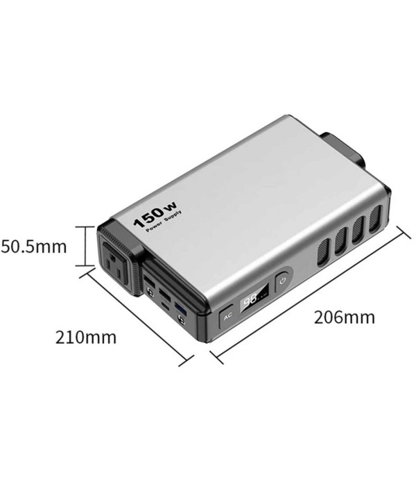 مبدل برق خودرو (اینورتر) و پاوربانک قابل حمل 150 وات 32000 پاورولوژی Powerology Mini Power Station with AC Output 150W 32000mAh PD 100W PPBCHA31 PP031