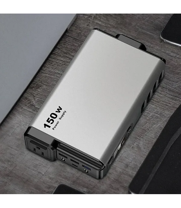 اینورتر و پاوربانک پاورولوژی با ظرفیت 32 هزار میلی آمپر ساعت 150 وات Powerology 32000mAh 150W Mini Power Station With AC Output PPBCHA31