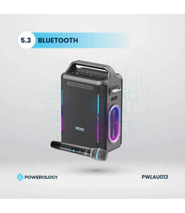 اسپیکر بلوتوثی با میکروفون کارائوکه 300 وات با شارژ سریع 65 واتی پاورولوژی مدل Powerology Karaoke Party Speaker PWLAU013