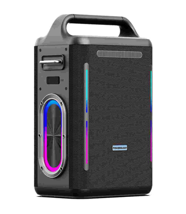 اسپیکر بلوتوثی با میکروفون کارائوکه 300 وات با شارژ سریع 65 واتی پاورولوژی مدل Powerology Karaoke Party Speaker PWLAU013