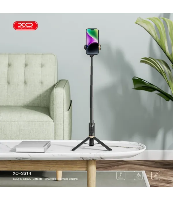 مونوپاد و سه پایه سلفی گوشی 72 سانتی‌متری ایکس او مدل XO SS14 Bluetooth Selfie Stick Integrated Hidden reinforced tripod