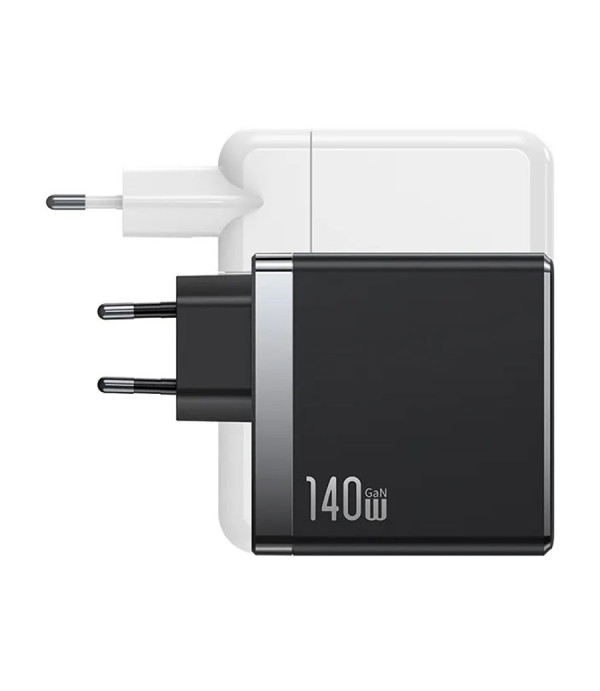 شارژر دیواری تایپ سی و یو اس بی سوپر فست شارژ 140 وات همراه کابل تایپ سی یوسمز USAMS US-CC168 Fast Charger With Type-C Cable USAMS US-CC168 EU 140W Fast Charger With Type-C Cable For iPhone Apple