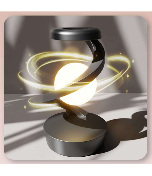 چراغ خواب شارژی طرح کره چرخشی و شارژ وایرلس 15 واتی فست شارژ Light Ball Lamp
