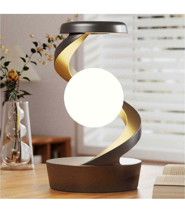 چراغ خواب شارژی طرح کره چرخشی و شارژ وایرلس 15 واتی فست شارژ Light Ball Lamp