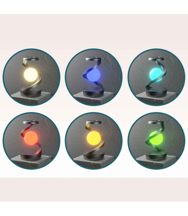 چراغ خواب شارژی طرح کره چرخشی و شارژ وایرلس 15 واتی فست شارژ Light Ball Lamp