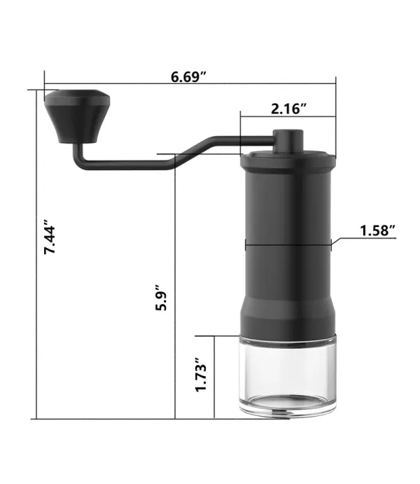 آسیاب قهوه دستی لپرسو مدل LePresso High Precision Conical Burr Grinder Glass Container LPMCGRBK
