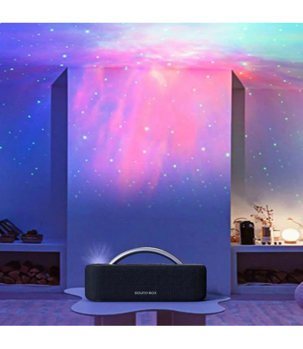 اسپیکر بلوتوثی قابل حمل 60 وات با نورپردازی LED، کارائوکه پرودو مدل Porodo Soundtec Galactic Star Light Portable Speaker PD-GALACTIC