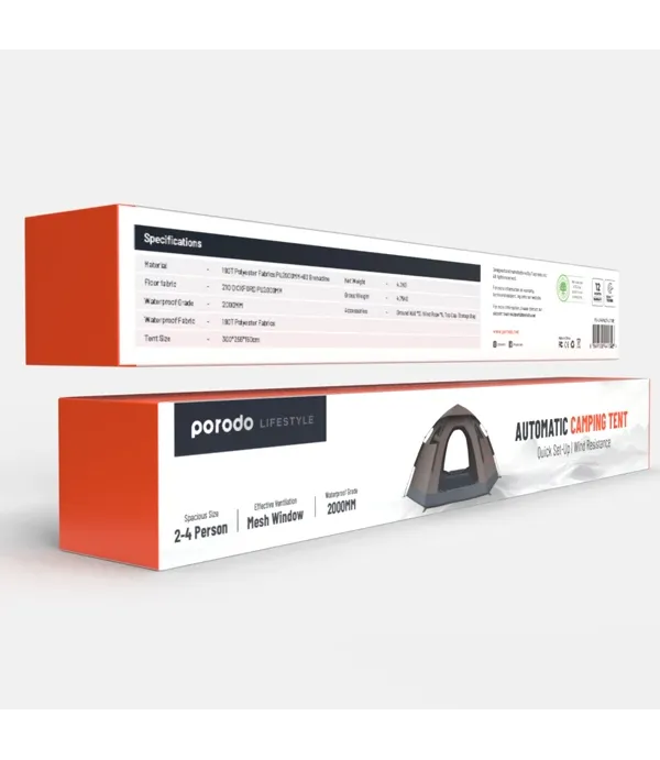 چادر مسافرتی ضد آب  4 نفره اتوماتیک Porodo مدل Porodo Lifestyle Automatic Camping Tent PD-LF4PACT