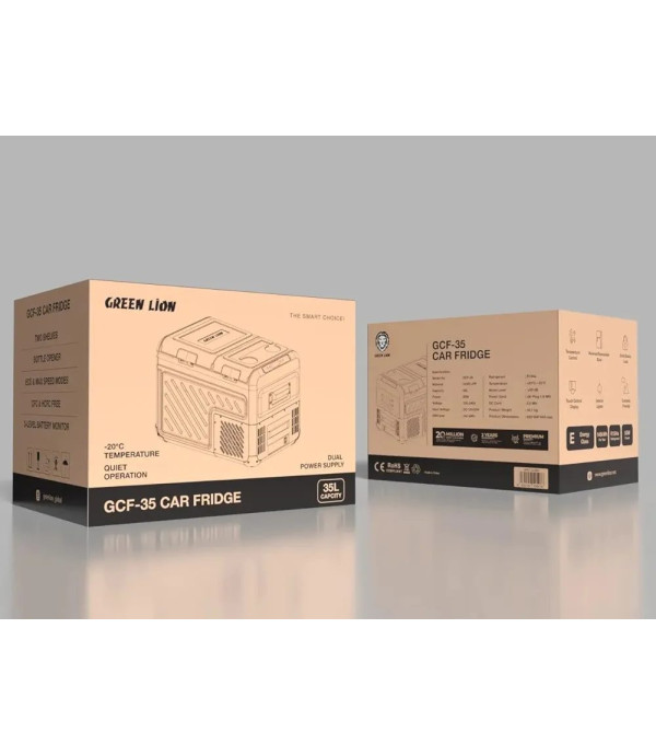 یخچال ماشین 36 لیتری 55 واتی قابلیت اتصال به فندکی گرین لاین مدل Green Lion GFC-35 Car Fridge GNCF35SBK