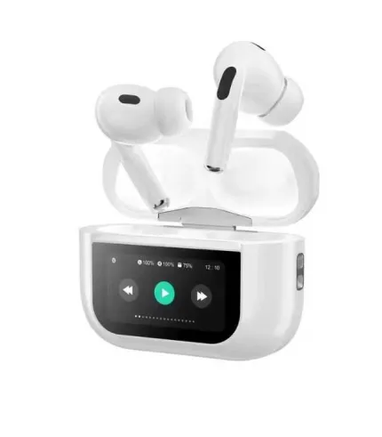 هندزفری بلوتوثی نویز کنسلینگ ANC و ENC با صفحه نمایش لمسی و صدای ها فای کی اف سنیور مدل KF-Senior AIR BUDS HIFI STEREO ANC/ENC AP-80