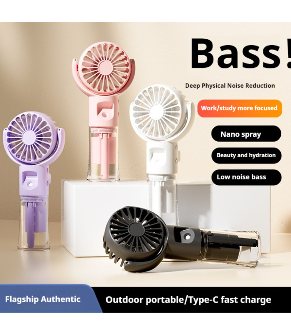 پنکه مه پاش شارژی گردنی و رو میزی مدل Neck Hanging Spray Fan F4