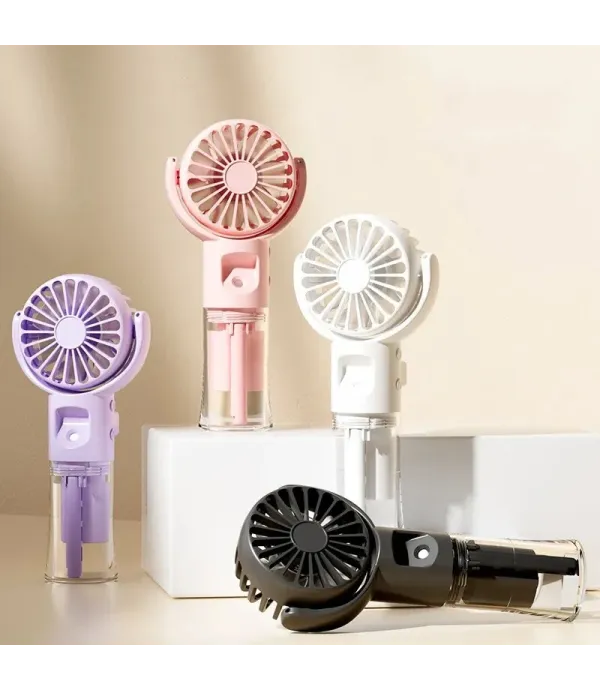 پنکه مه پاش شارژی گردنی و رو میزی مدل Neck Hanging Spray Fan F4