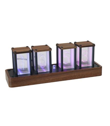 ساعت رو میزی LED دار 16 میلیون رنگ وای فای مدل Hot Quasi Flow IPS Color Screen Desk & Table DIY Display Rgb Glow Timer Alarm Nixie Tube Digital Clock
