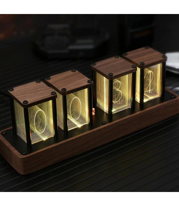 ساعت رو میزی LED دار 16 میلیون رنگ وای فای مدل Hot Quasi Flow IPS Color Screen Desk & Table DIY Display Rgb Glow Timer Alarm Nixie Tube Digital Clock