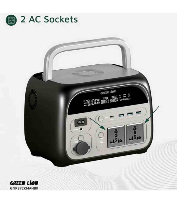 پاوربانک و پاور استیشن 72000 میلی‌آمپرساعت 600 وات گرین‌لاین مدل Green Lion GNPS72KMAHBK Portable 72000mah Power Station 600W GPSX240