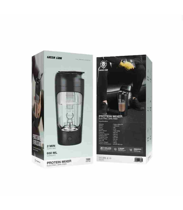 شیکر و میکسر پروتئین گرین لاین مدل Protein Mixer Green Lion Protein Mixer 650mL GNPRSH650MBK