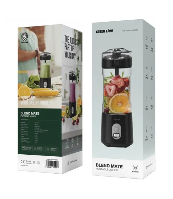 شیکر شارژی گرین لاین مدل Green Lion Blend Mate ظرفیت ۳۸۰ میلی لیتر