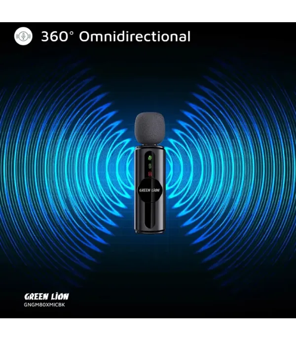 میکروفون یقه ای با قابلیت نویز کنسلینگ گرین لاین مدل Green Lion GM-80X 3 in 1 Microphone GNGM80XMIC