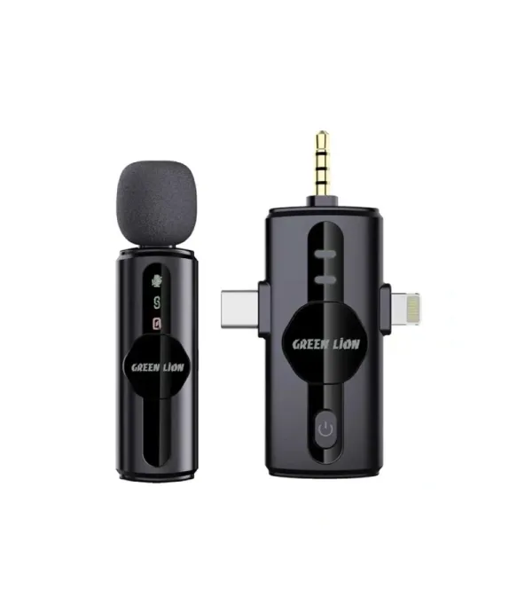 میکروفون یقه ای با قابلیت نویز کنسلینگ گرین لاین مدل Green Lion GM-79X 3 in 1 Microphone GNGM79XMIC