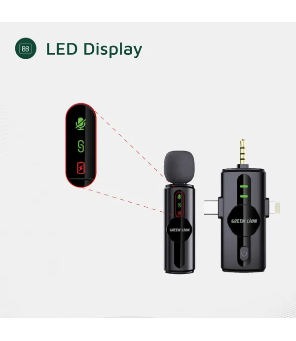 میکروفون یقه ای با قابلیت نویز کنسلینگ گرین لاین مدل Green Lion GM-79X 3 in 1 Microphone GNGM79XMIC