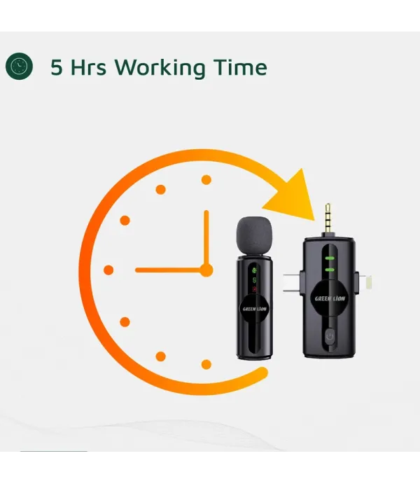 میکروفون یقه ای با قابلیت نویز کنسلینگ گرین لاین مدل Green Lion GM-79X 3 in 1 Microphone GNGM79XMIC