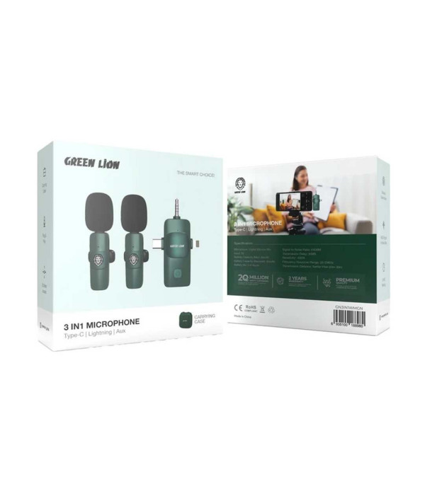 میکروفون یقه ای گرین لاین مدل Green Lion 3 in 1 Microphone GN3IN1WM