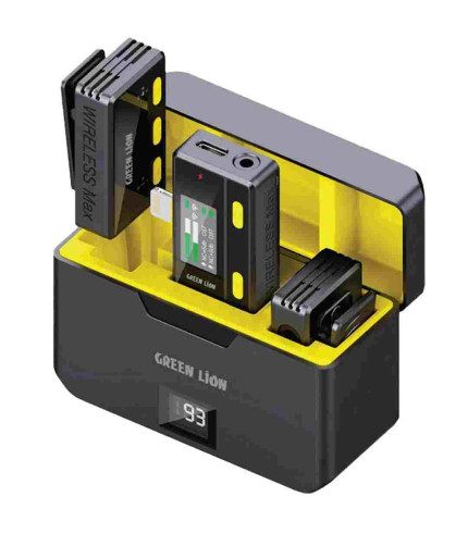 میکروفون یقه ای بی سیم با کنترل از راه دور گرین لاین مدل Green Lion Wireless Microphone With Remote Control GNWMICRTCBK