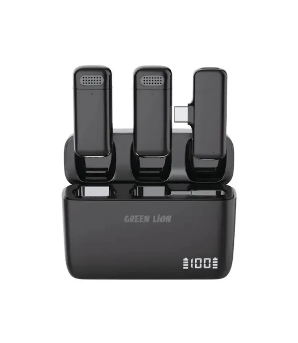 میکروفن یقه ای گرین لاین مدل Green Lion DUO Cast Type-C GNDCTWMICTCBK