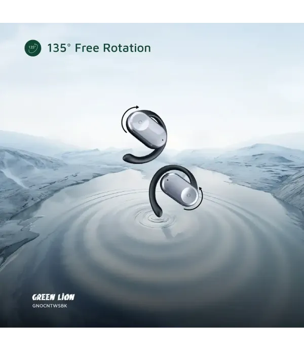 هندزفری Open EAR بلوتوثی 5.3 قابلیت نویز کنسلینگ ENC ضد آب Game Mode گرین لاین مدل Green Lion Ocean Open Ear Headphones GNOCNTWSBK