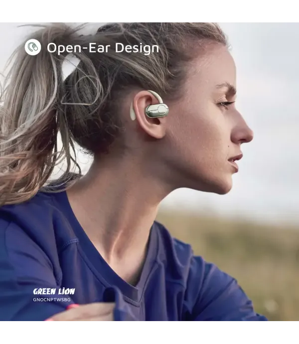 هندزفری Open EAR بلوتوثی 5.3 قابلیت نویز کنسلینگ ضد آب Game Mode گرین لاین مدل Green Lion Ocean PLUS Open Ear Headphones GNOCNPTWSBG