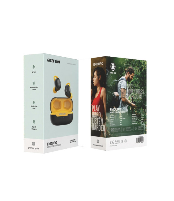 هندزفری بلوتوثی 5.3 ضد آب کنترل لمسی گرین لاین مدل Green Lion Enduro Wireless Earbuds GNENDEDBD